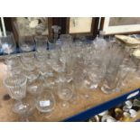 Collection of 19th and 20th century glassware, including rummers, wine glasses, etc