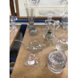A Georgian glass tazza, together with other antique and later glassware