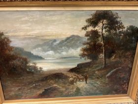 John Patersham (late 19th / early 20th century, oil on canvas, sheep in a landscape, signed, 60 x 90