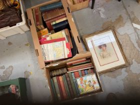 Two boxes of books, maps and sundries.