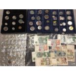 Collection of coins and banknotes