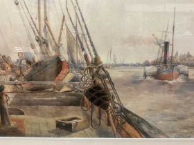 Frank Thirkettle (1849-1916) watercolour, marine scene, signed 56 x 75cm, glazed frame