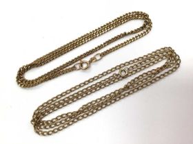 9ct gold curb link chain and gold plated chain (2)