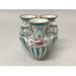 Victorian Minton porcelain triple vase