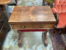 19th century Rosewood card table / sewing table