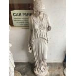 Garden statue depicting Grecian figure