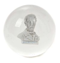 19th century French Clichy sulphide paperweight of Louis Bonaparte