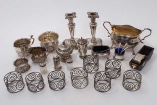 Selection of miscellaneous silver and white metal