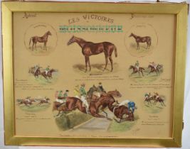 V.J. Collinson watercolour - The Victories of the Race Horse Moissonneur, signed and inscribed, 46cm