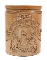 19th century salt glazed stoneware drug jar