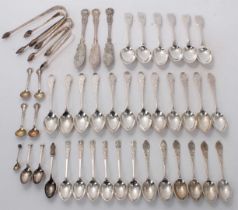 Collection of Victorian and other silver teaspoons etc.