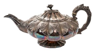 George IV silver teapot