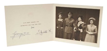 T.M. King George Vi and Queen Elizabeth 1944 Christmas card