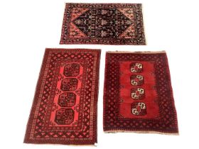 Bokhara type rug and two others