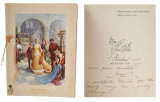 H.M. Queen Mary, scarce 1925 family/friends Christmas card with historical print of Queen Phillippa'
