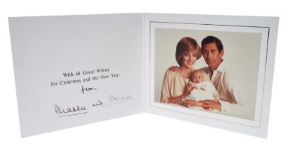 T.R.H. The Prince and Princess of Wales, signed 1982 Christmas card