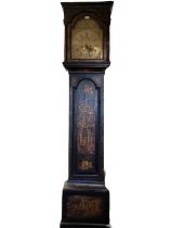 George III 8 day longcase clock by Jos. Johnson of London in chinoiserie lacquered case, with two we