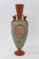 Classical terracotta vase probably by Watcombe Pottery