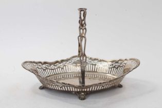 Edwardian silver swing handled bread basket