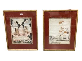 Large pair of 19th century Thai works on paper