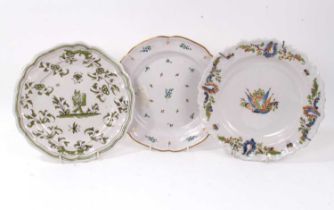 Three 18th century French faience dishes