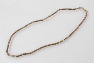 Victorian yellow metal chain/necklace, the articulated snake links decorated with pierced stars on e