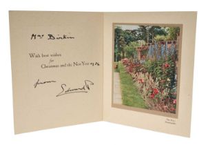 H.R.H.Edward Prince of Wales signed 1934 Christmas card