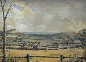 Graham Smith, early 20th century gouache - A Draw at Fishponds Spinney, Nevill Holt, signed, titled