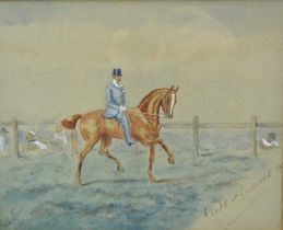 Finch Mason (1850-1915) watercolour - 'A sketch at Goodwood 1885', signed and inscribed, 22cm x 28cm