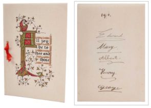 Rare 1910 Royal Christmas card signed by all the Children of King George V and Queen Mary