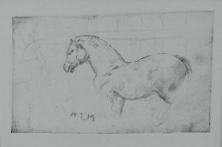*After Sir Alfred Munnings (1878-1959) etching - A Heavy Horse, plate size 10cm x 17cm, in glazed fr