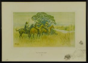 *Snaffles, Charles Johnson Payne (1884-1967) signed hand coloured print - The Forward Heat "?", sign