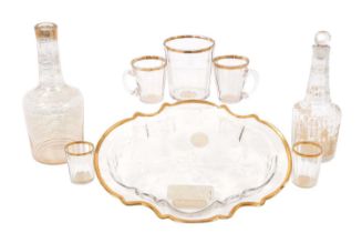 18th century French glass liqueur set