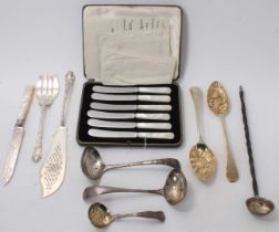 Selection of miscellaneous Georgian and later silver,