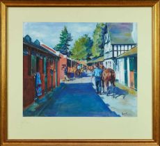 * Daniel Crane (b.1969) pair of signed limited edition prints - The Stables at Chester Racecourse an