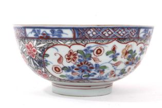 Chinese porcelain bowl with clobbered decoration