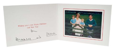 T.R.H. The Prince and Princess of Wales, signed 1989 Christmas card