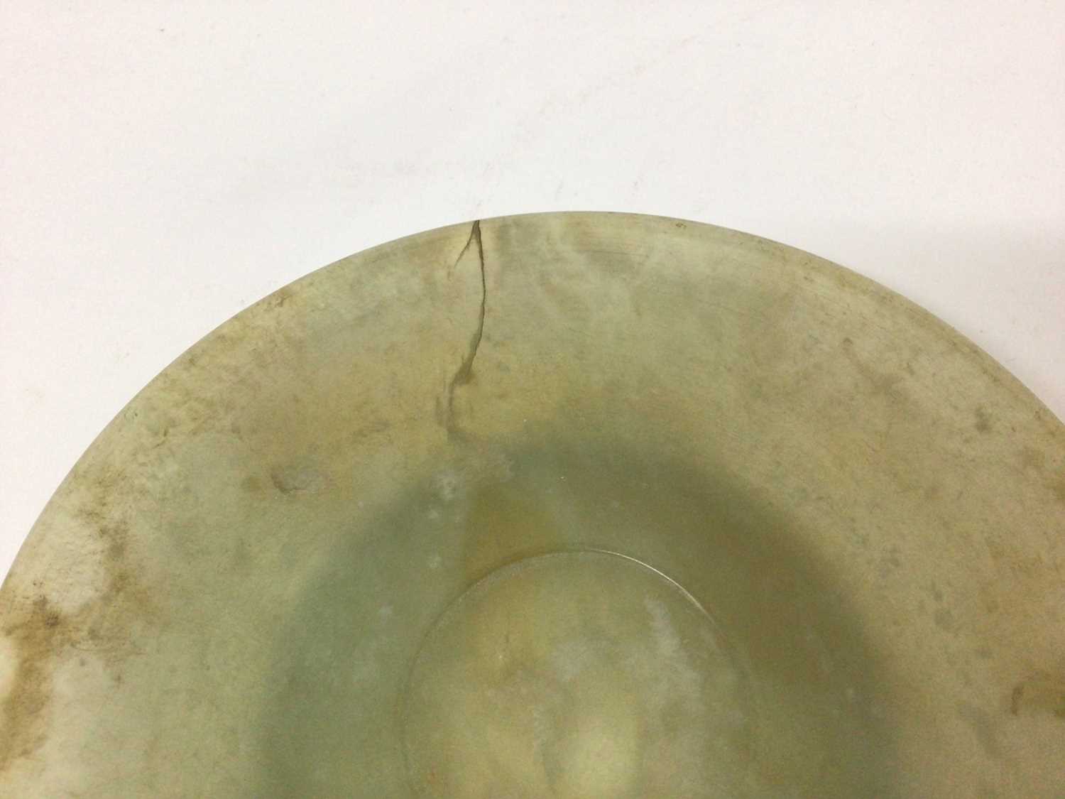 Chinese jade or green hand stone dish - Image 3 of 5