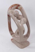 Contemporary carved and polished marble sculpture, The Three Graces