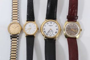 Raymond Weil gentlemen's gold plated wristwatch, ladies Omega De Ville wristwatch and two other wris