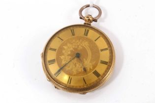 Swiss 18k gold key wind fob watch