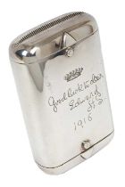 First World War British officer's and aristocrat's silver combined double ended cigarette case and V