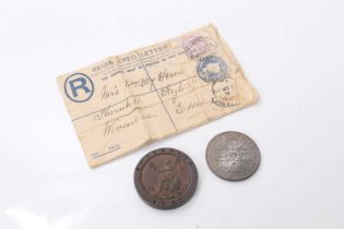 G.B. - Coins to include Victoria JH Double Florin 1887 EF (N.B. With registered letter of receipt da
