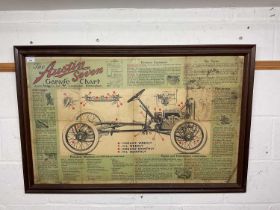Austin Seven Garage Chart poster - framed and glazed