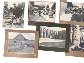 Group of 1911 mainly large mounted photographs Egypt including Temple at Luxor, Courtyard of Inn Naz