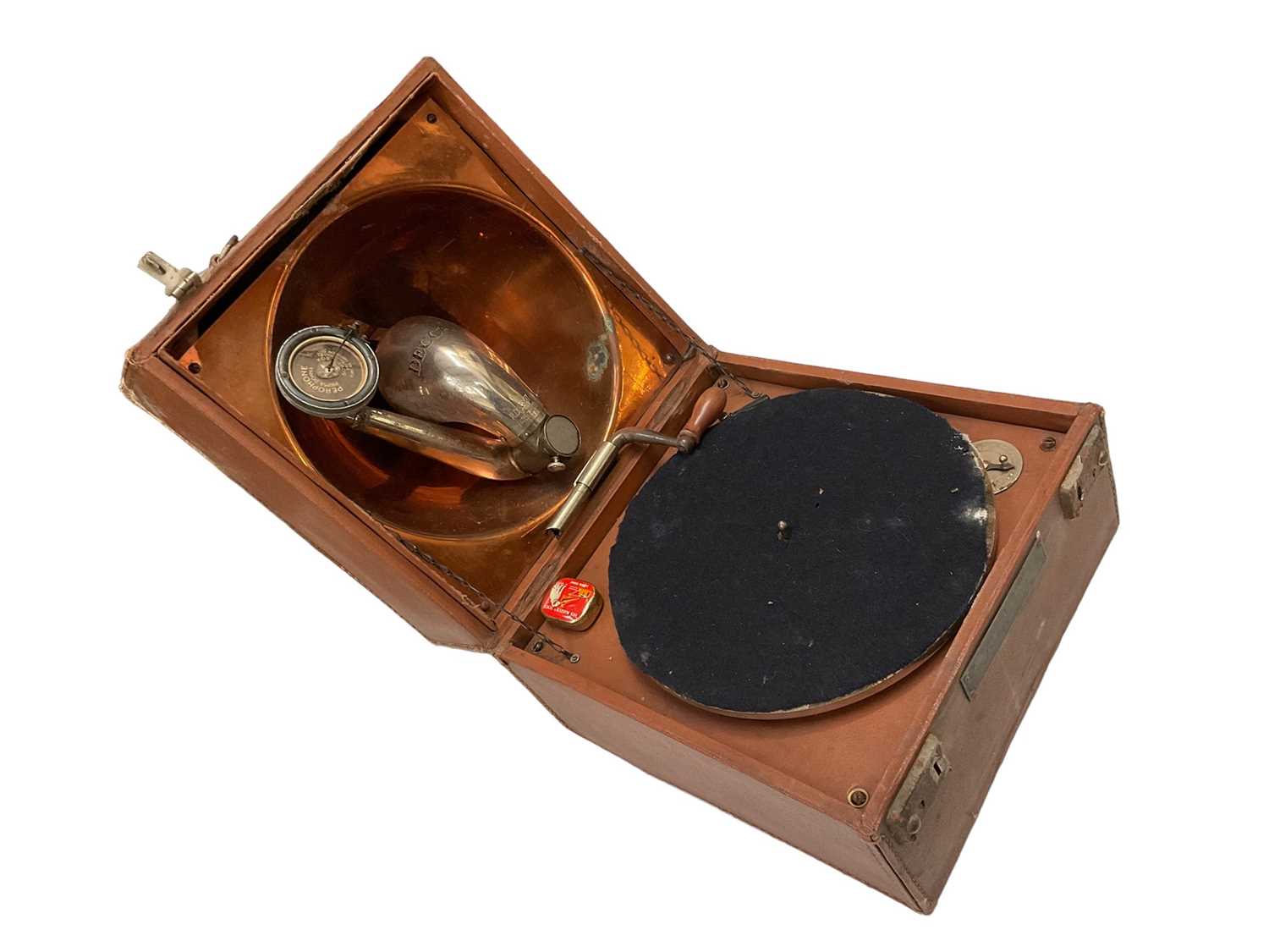 1930s Decca portable gramophone, in cloth bound case