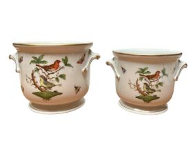 Two Herend porcelain cache pots