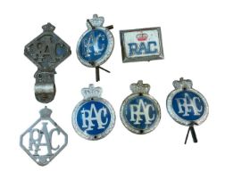 Collection of Seven vintage RAC car badges (7)