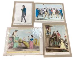 Collection of unframed satirical prints after Gillray