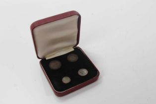 G.B. - William IV four coin Maundy set - cased, Penny to Four Pence (N.B. Three Pence VF) remaining